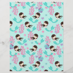 Little Mermaid Scrapbook Paper Brünett 1