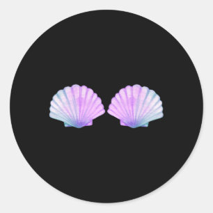 Little Mermaid Seashell Bra Kostüm Halloween Matc Runder Aufkleber