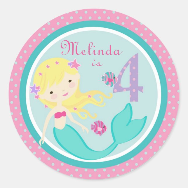 Little Mermaid Sticker Blonde 4B (Vorderseite)