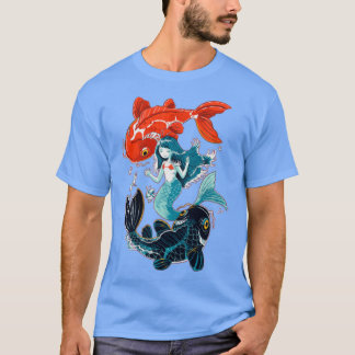Little Mermaid und Koi Fisch T-Shirt