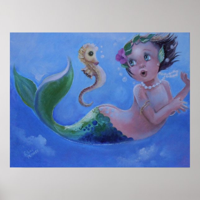 Little Mermaid und Seepferd Poster (Vorne)