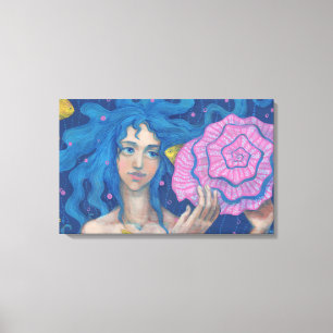 Little Mermaid, Underwater Fantasy Art, Pink Blue Leinwanddruck