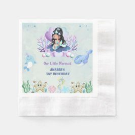 Little Mermaid Watercolor Geburtstag Serviette