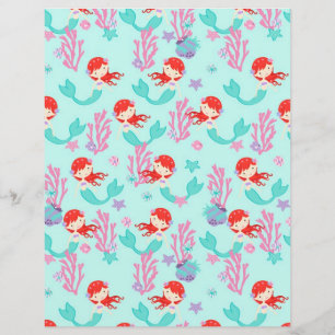 Little Mermaid zweiseitig Scrapbook Paper Auburn 2