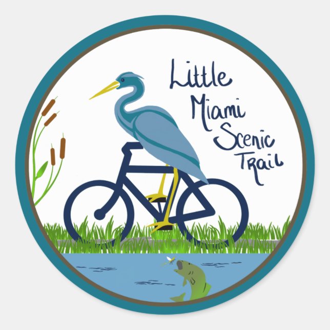 Little Miami Landschaftlich Trail Heron Sticker (Vorderseite)