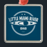 Little Miami River Ohio Kayaking Ornament Aus Metall<br><div class="desc">Der Little Miami River ist ein Nebenfluss des Ohio,  der 188 km durch fünf Landkreis im Südwesten Ohios fließt und phantastische Kajak-,  Kanu-,  Paddel-Boarding-,  Tauch- und Rafting-Möglichkeiten bietet.</div>