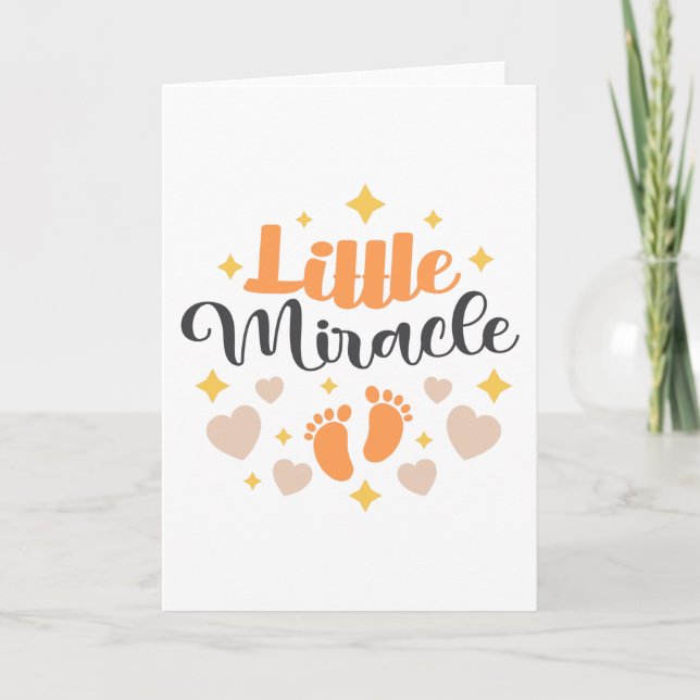 Little Miracle Baby Footprints Karte (Vorderseite)