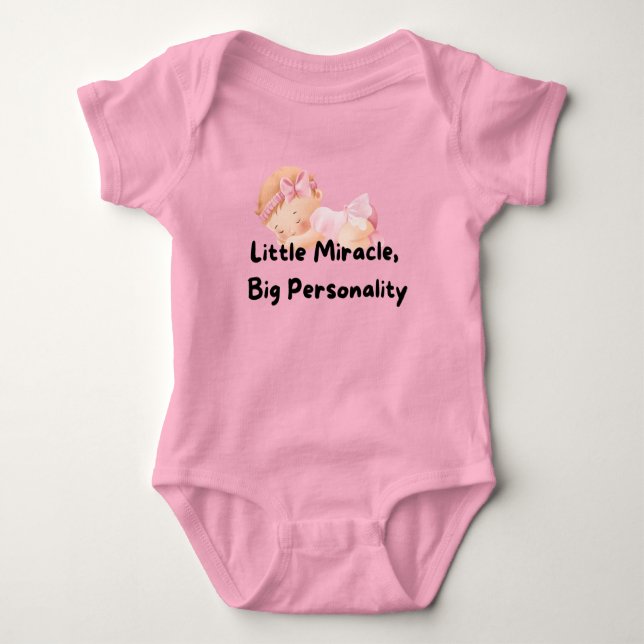 👶 "Little Miracle, Big Personalities" Kinderjunge Baby Strampler (Vorderseite)