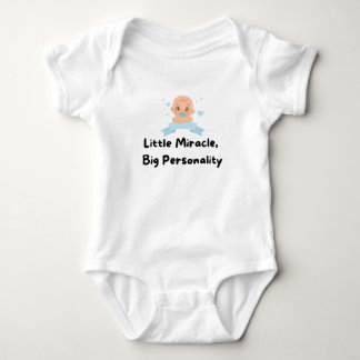 👶 "Little Miracle, Big Personality" Baby T-Shirt Strampler