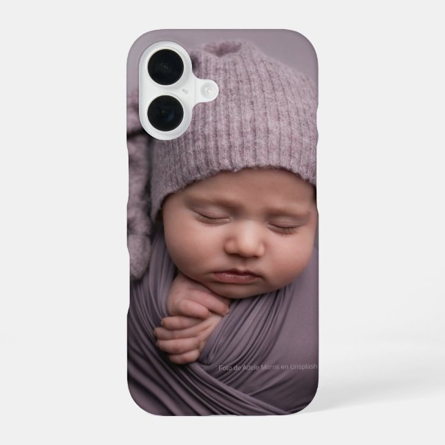 Little Miracles – Personalized Baby Photo Phone Ca iPhone 16 Hülle (Rückseite)