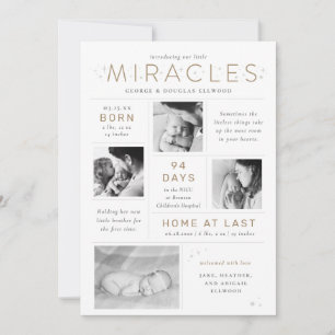 Little Miracles Twin Preemie NICU Infografik Ankündigung