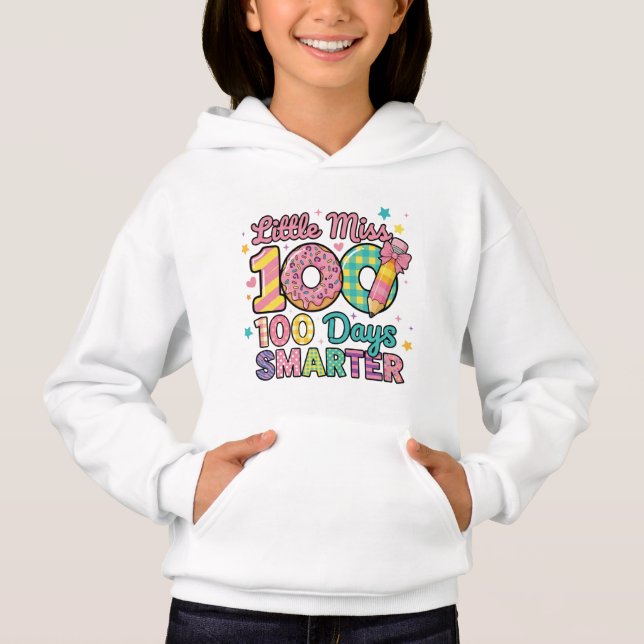Little Miss 100 Days Smarter  Hoodie (Vorderseite)