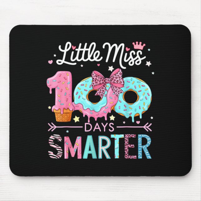 Little Miss 100 Days Smarter Kids Girls 100th Day  Mousepad (Vorne)