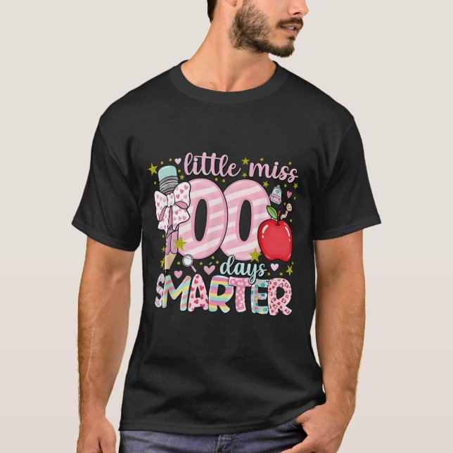 Little Miss 100 Days Smarter Kids Girls 100th Day  T-Shirt (Vorderseite)