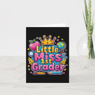 Little Miss 1st Grader - Erster Tag der Schule Out Karte