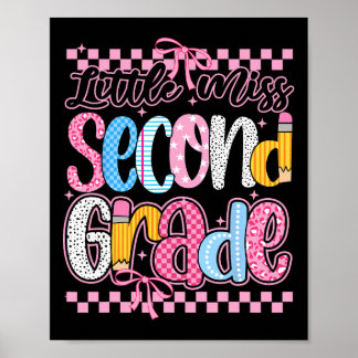 Little Miss 2nd Grade Back To School Girls Kid Coq Poster