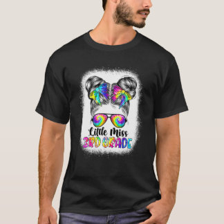 Little Miss 3Rd Grade Messy Bun Girl Back To Schoo T-Shirt