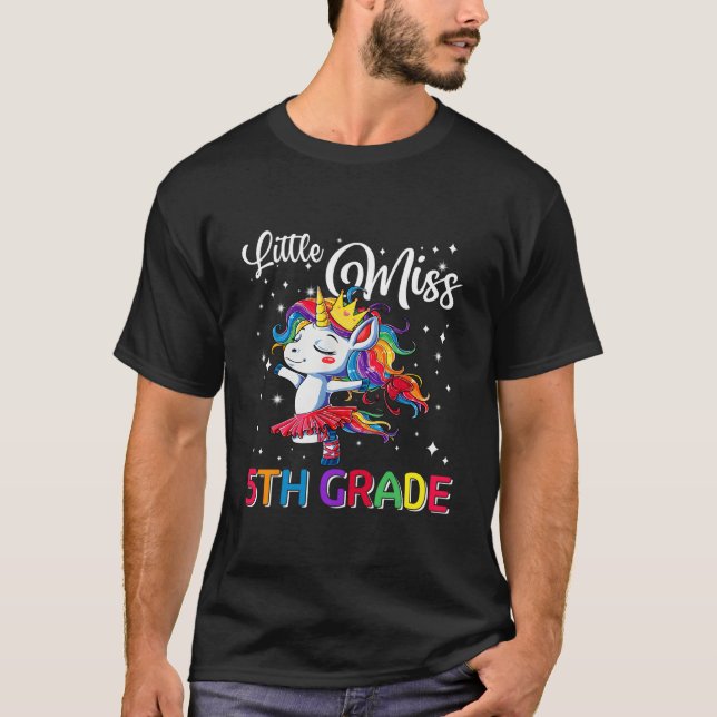 Little Miss 5Th Grade Unicorn Magical First Day Of T-Shirt (Vorderseite)