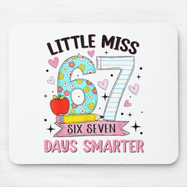 Little Miss 67 Days Smarter Coquette Bow 67th Day  Mousepad (Vorne)