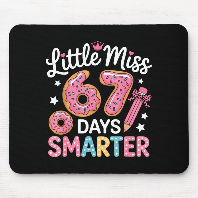 Little Miss 67 Days Smarter Kids Girls 67th Day Of Mousepad (Vorne)