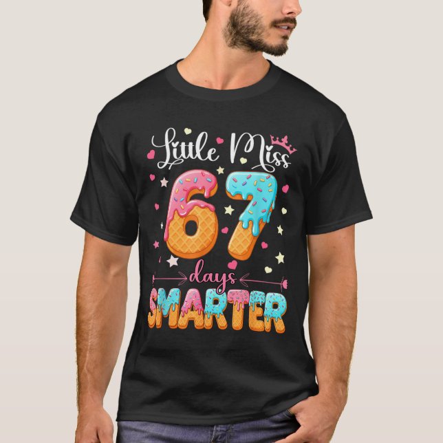 Little Miss 67 Days Smarter Kids Girls 67th Day Of T-Shirt (Vorderseite)