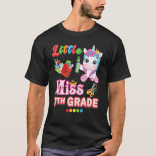 Little Miss 7th Grad Niedlich Unicorn Siebter Kid  T-Shirt