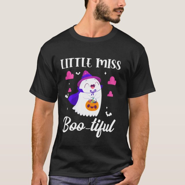Little Miss Boo Tiful Halloween Ghost Boo Funny T-Shirt (Vorderseite)