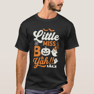 Little Miss Boo Yah Halloween-Geist-Typografie-Des T-Shirt