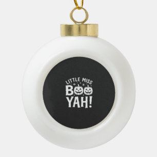 Little Miss Booyah Halloween-Kürbisdesign_1 Keramik Kugel-Ornament