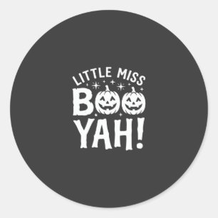 Little Miss Booyah Halloween-Kürbisdesign_1 Runder Aufkleber