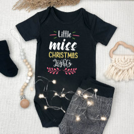 Little Miss Christmas Lights Girl Baby Strampler