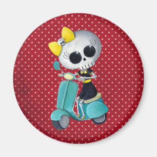 Little Miss Death auf Scooter Magnet