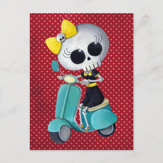 Little Miss Death auf Scooter Postkarte (Vorderseite)