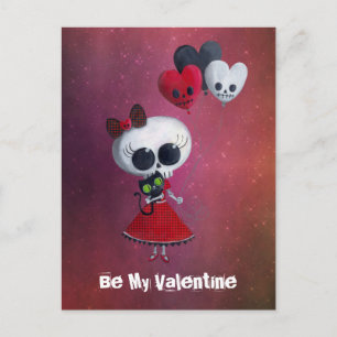 Little Miss Death Valentine Feiertagspostkarte