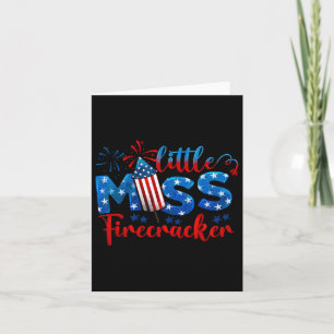 Little Miss Firecracker 4. Juli Amerikanische Flag Karte