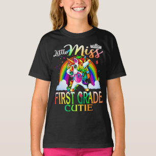 Little Miss First Grade Süsse Unicorn Regenbogen T-Shirt