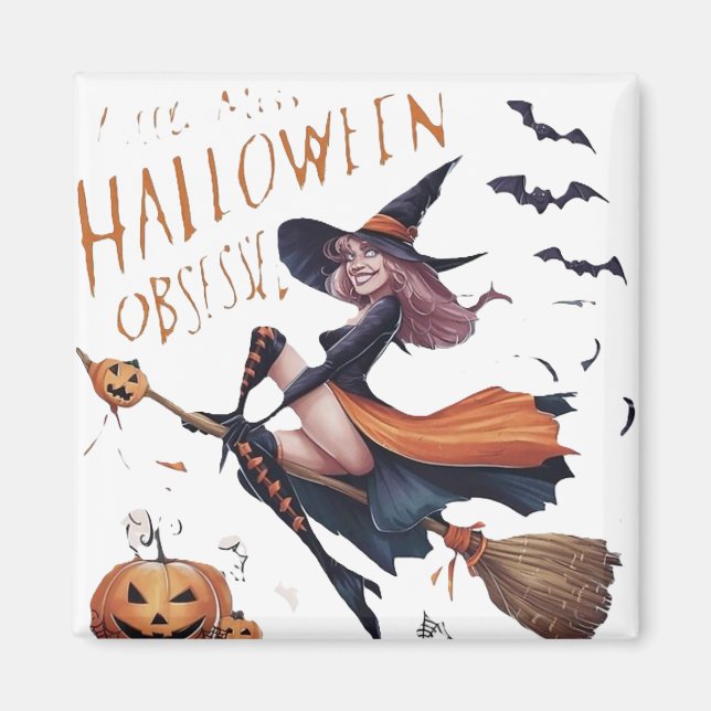 Little Miss Halloween Obsessed Magnet (Vorne)