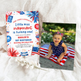 Little Miss Independent 4. Juli 1. Geburtstag Einladung