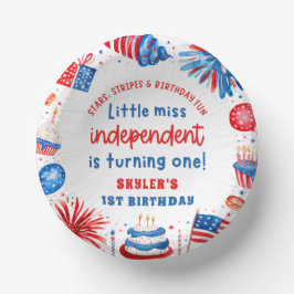 Little Miss Independent 4. Juli 1. Geburtstag Pappteller