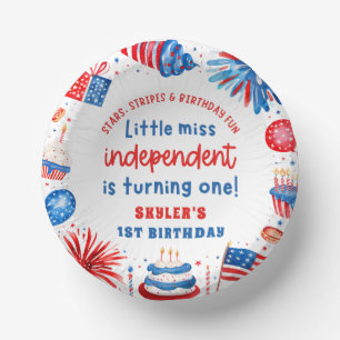 Little Miss Independent 4. Juli 1. Geburtstag Pappteller