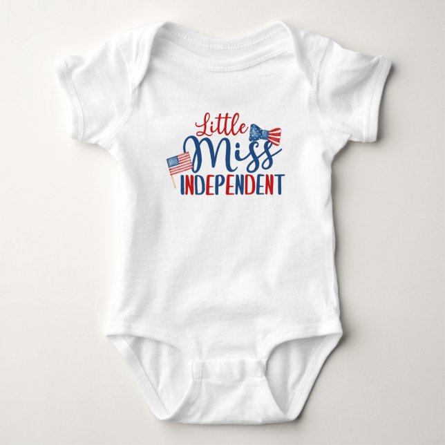 Little Miss Independent, 4. Juli Baby Strampler (Vorderseite)