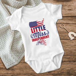 Little Miss Independent Red White Blue Jul Girl Baby Strampler