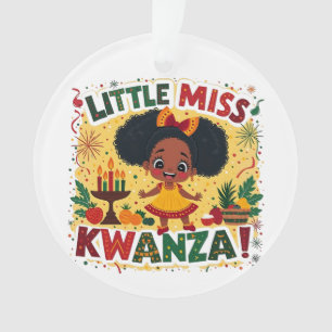 Little Miss Kwanza Afro American Kwanaz Erbe Ornament