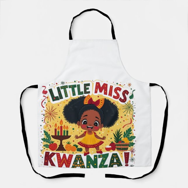 Little Miss Kwanza Afro American Kwanaz Erbe Schürze (Vorderseite)