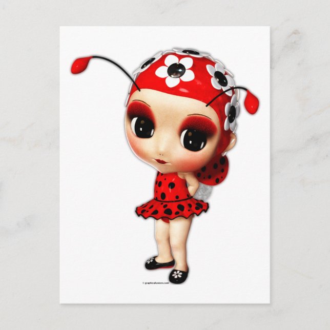 Little Miss Ladybug Postkarte (Vorderseite)