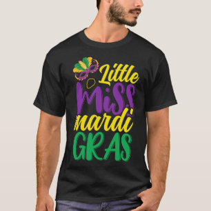 Little Miss Mardi Gras 2023 Niedlich Beads Maske F T-Shirt