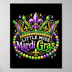 Little Miss Mardi Gras 2025 New Orleans Women Kids Poster