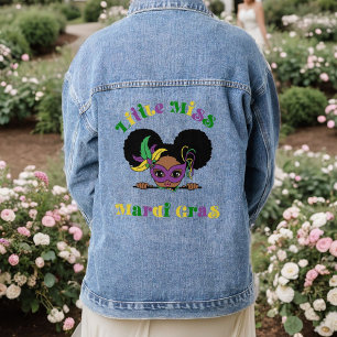 Little Miss Mardi Gras Afro Girl Jeansjacke