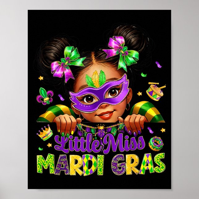 Little Miss Mardi Gras Carnival New Orleans Fleur  Poster (Vorne)