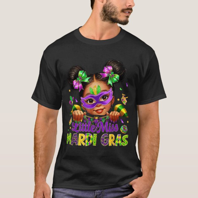 Little Miss Mardi Gras Carnival New Orleans Fleur  T-Shirt (Vorderseite)